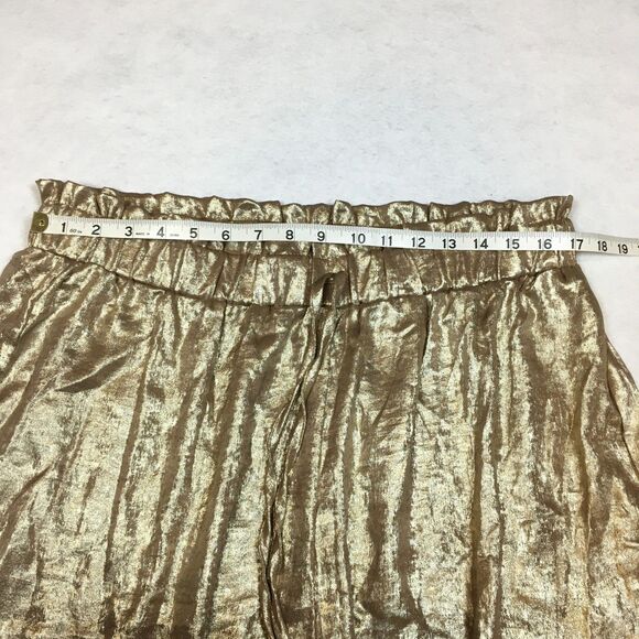 Shein Curve Womens 2XL Wide Leg Palazzo Lounge Pants Gold Glam Paperbag - Picture 3 of 8